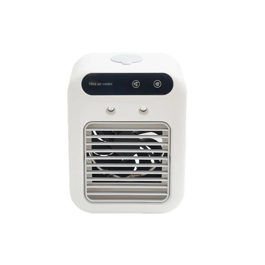 Portable mini desktop air conditioner fan, low noise, powerful humidifier and cooling function, USB charging, transparent design